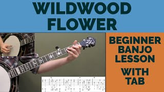 Wildwood Flower  Beginner Bluegrass Banjo Lesson With Tab [upl. by Treat788]