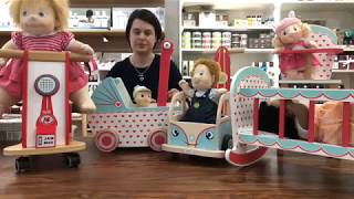 Indigo Jamm Wooden Dolls Prams amp Rubens Barn Dolls [upl. by Lisab]