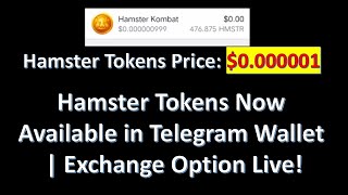 Hamster Tokens Price 0000001 Hamster tokens exchange limit is 1000 tokens 😔 [upl. by Ayotahs]