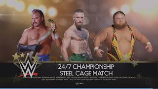 WWE 2K24 Connor VS Jake Otis Triple Threat Steel Cage Match WWE 247 Tittle [upl. by Ylnevaeh554]