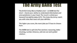 The Army BARB Test  The British Army Recruit Battery Test [upl. by Einnod357]