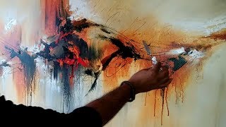 Abstract painting  Demonstration of abstract painting quotPainted Rythmquot  Acrylics [upl. by Noraha]