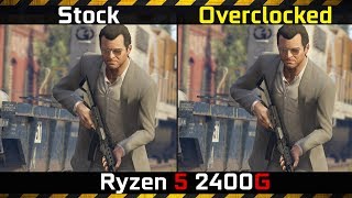 Ryzen 5 2400G Overclocked vs Stock vs GeForce RTX 2060 GTA 5 Maxed Settings Benchmark [upl. by Noxin]