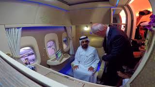 HH Sheikh Mohammed bin Rashid Al Maktoum visits New Emirates First Class Private Suite [upl. by Waugh]