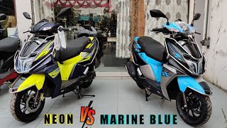 2022 New TVS Ntorq XT and New Ntorq Marine Blue Race Edition ComparisonNtorq125 Marine Blue VS Neon [upl. by Aerdnua]