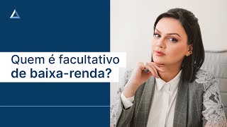 Facultativo de baixarenda será que é o seu caso Alíquota de 5 no INSS [upl. by Laro]