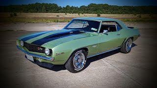 Beautifully Restored 1969 Camaro Z28 For SaleOriginal DZ302 Motor5 SpeedFrost GreenPDB and PS [upl. by Grail]