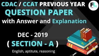 cdac ccat question paper 2019 with answer  ccat previous year question paper and answer SECTION A [upl. by Rakia25]