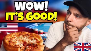 Brit Reacts to Brits try Chicago Deep Dish Pizza [upl. by Ellsworth736]