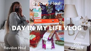 DAY IN MY LIFE VLOG  2021 GOALS GROCERY HAUL MINI TRYON REVOLVE CLOTHING HAUL [upl. by Georges]