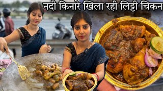 सिर्फ Rs35 में बच्चों को पढ़ाने के लिए खिला रही Litti ChickenMuttonMachli etcZaika Patna Ka [upl. by Jueta]