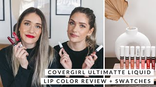 COVERGIRL Outlast UltiMatte Liquid Lip Color Review  Swatches [upl. by Aleras252]