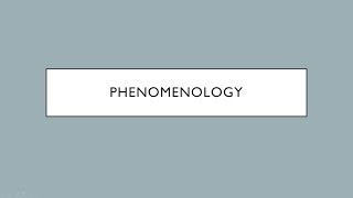 Philosophy 101 A Basic Introduction to Phenomenology [upl. by Mumford]