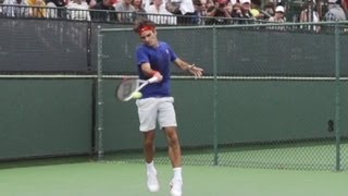 Roger Federer In Super Slow Motion  Incredible Movement And Big Forehands [upl. by Maleen619]