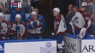 MacKinnon gets unsportsmanlike  misconduct shouting at ref after Makar injury [upl. by Toshiko]