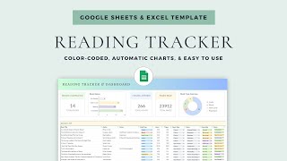 Reading Tracker  Google Sheets amp Excel Template  Book Tracker  Reading Log  Book Log [upl. by Judson]