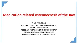 Medication Related Osteonecrosis of the Jaw [upl. by Claudy]