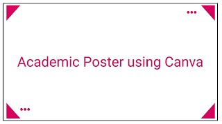 Academic Poster Canva template [upl. by Llenrag]