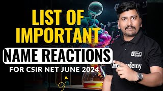 List of Most Important Name Reactions for CSIR NET Chemistry 2024  Chiral Academy [upl. by Toney]