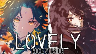 Nightcore ⇢ Lovely  Rock Version SVLyrics [upl. by Aihsilef]