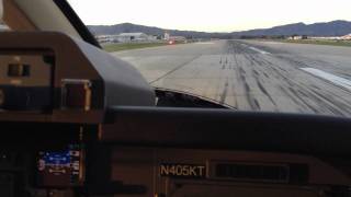 Piaggio P180 cockpit takeoff out of KVNY Avanti II [upl. by Borchert950]