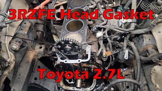 How to replace a head gasket on a 2001 Toyota Tacoma with engine in truck  3RZ FE [upl. by Orfinger]