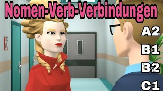 Die wichtigsten Nomen Verb Verbindungen A2  B1  B2  C1 [upl. by Lleroj]