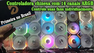 Efeitos ARGB nunca visto CONTROLADORA CHINESA com 16 saídas ARGB individuais e controláveis [upl. by Malek]