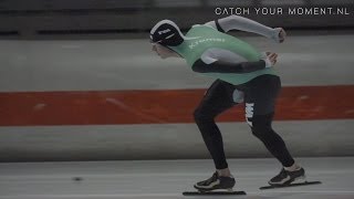 Sven Kramer techniek bocht schaatsen slowmotion speed skating technique [upl. by Yetak]