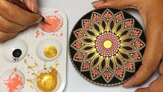 Mandala Art Dot Painting Rocks Tutorial Painted Stones for Beginners How To Drawing Satisfying Video [upl. by Clyve]