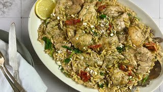 Crock Pot Greek Lemon Chicken and Orzo Recipe [upl. by Solrac]