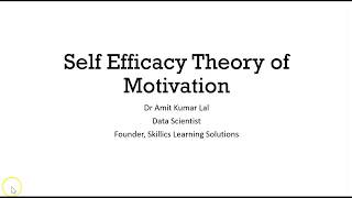 Self Efficacy theory of Motivation Social Learning Theory amp Social Cognitive Theory [upl. by Adolfo]