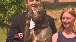 Monument honors famous WWI war dog Stubby [upl. by Ahterahs]