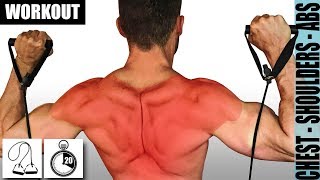 RESISTANCE BAND BACK AND SHOULDER WORKOUT FOR STRENGTH AND GROWTH [upl. by Benson]