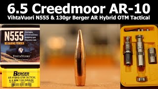 65 Creedmoor  VihtaVuori N555 and 130gr Berger AR Hybrid OTM Tactical [upl. by Mathias483]