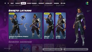 SKLEP FORTNITE 14032024 NOWE SKINY NOORAH I ANWAR NOWE EMOTKI OBROTOWE TUPNIĘCIE I MOCNY WYKOP [upl. by Blackmore302]