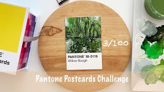 Part 3100 Pantone Challenge POSTCARDS 🎨 paint with me gouache [upl. by Lowrance940]