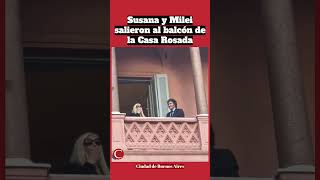 Susana Giménez y Javier Milei salieron a saludar desde el balcón de la Casa Rosada [upl. by Pellet754]