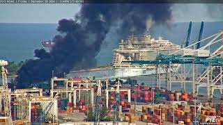 Fire and black smoke at Port MIAMI on 9202024 [upl. by Agan865]