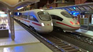 HO station diorama DB ②  ICE high speed trains [upl. by Nadeau]