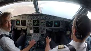 A320 landing on Heraklion LGIR Cockpit view landing rwy 27 [upl. by Onig154]