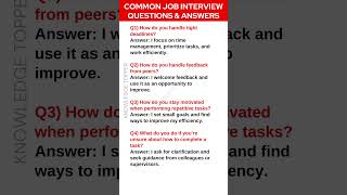 4 Most Common Job Interview Questions and Answers [upl. by Eipper187]