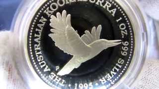 HD 1995 Australian Kookaburra  1 oz Proof Silver Coin  Perth Mint [upl. by Annoyed]