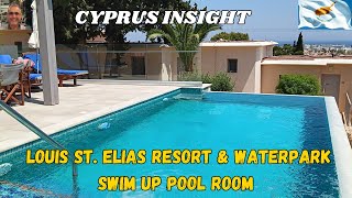 Louis St Elias Resort amp Waterpark Protaras Cyprus  Swim Up Pool Room Tour [upl. by Ednyl]