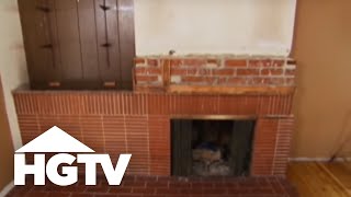 Goodbye Brick Fireplace  HGTV [upl. by Erdreid]