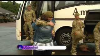 Families welcome home Grenadier Guards 270912 [upl. by Ojiram]