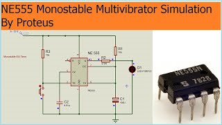 NE555 Monostable Multivibrator Simulation [upl. by Asihtal]