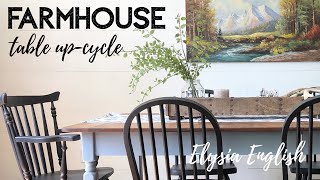 Farmhouse Table Set Refinishing  Upcycle  Furniture Makeover  Home Decor DIY  Elysia English [upl. by Amye261]