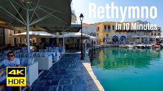 Rethymno Greece In 10 Minutes 4KHDR Walking Tour  2021  Tourister Tours [upl. by Keriann359]