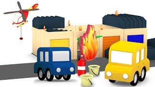 Dessin animé éducatif pour enfants de 4 voitures  le garage en feu [upl. by Ayatnahs]